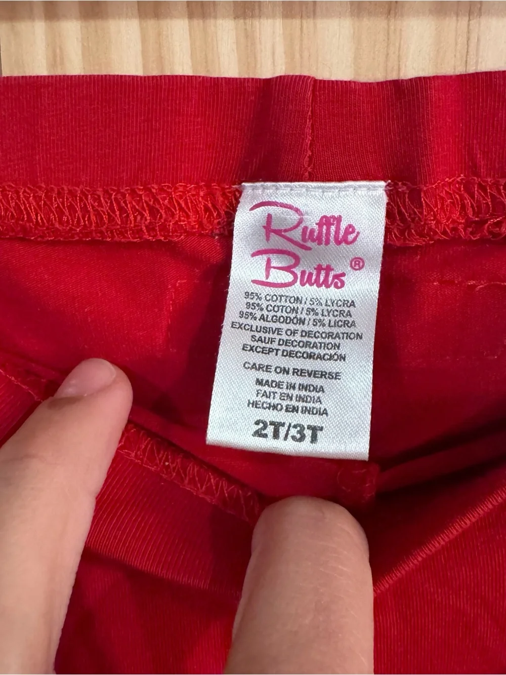 RuffleButts Red Leggings Pants with Ruffle Hem 2T 3T